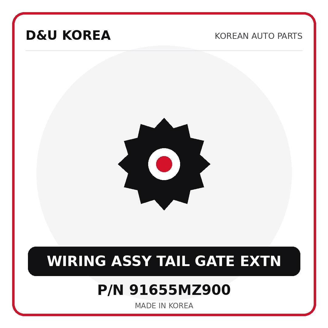 Genuine Mobis WIRING ASSY TAIL GATE EXTN 91655MZ900 for Korean vehicles | D&U Korea