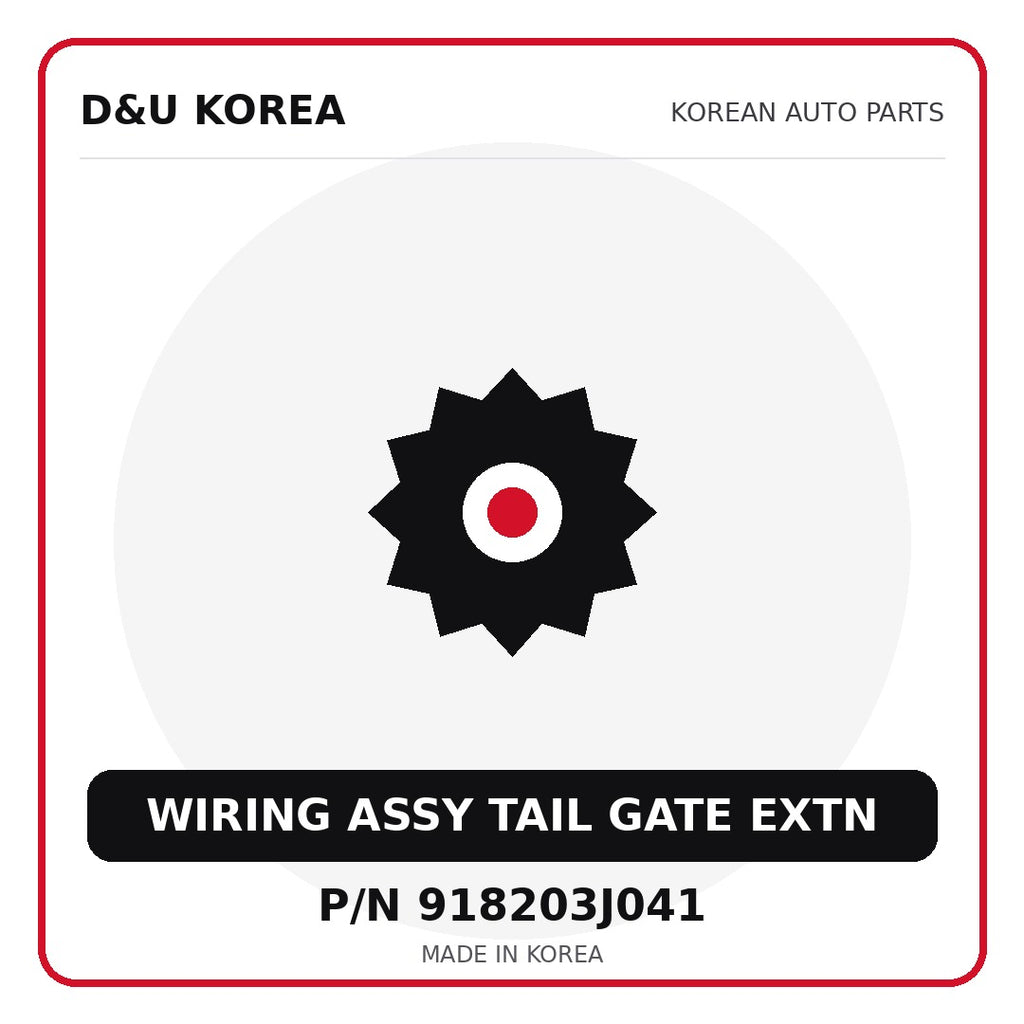 Genuine Mobis WIRING ASSY TAIL GATE EXTN 918203J041 for Korean vehicles | D&U Korea