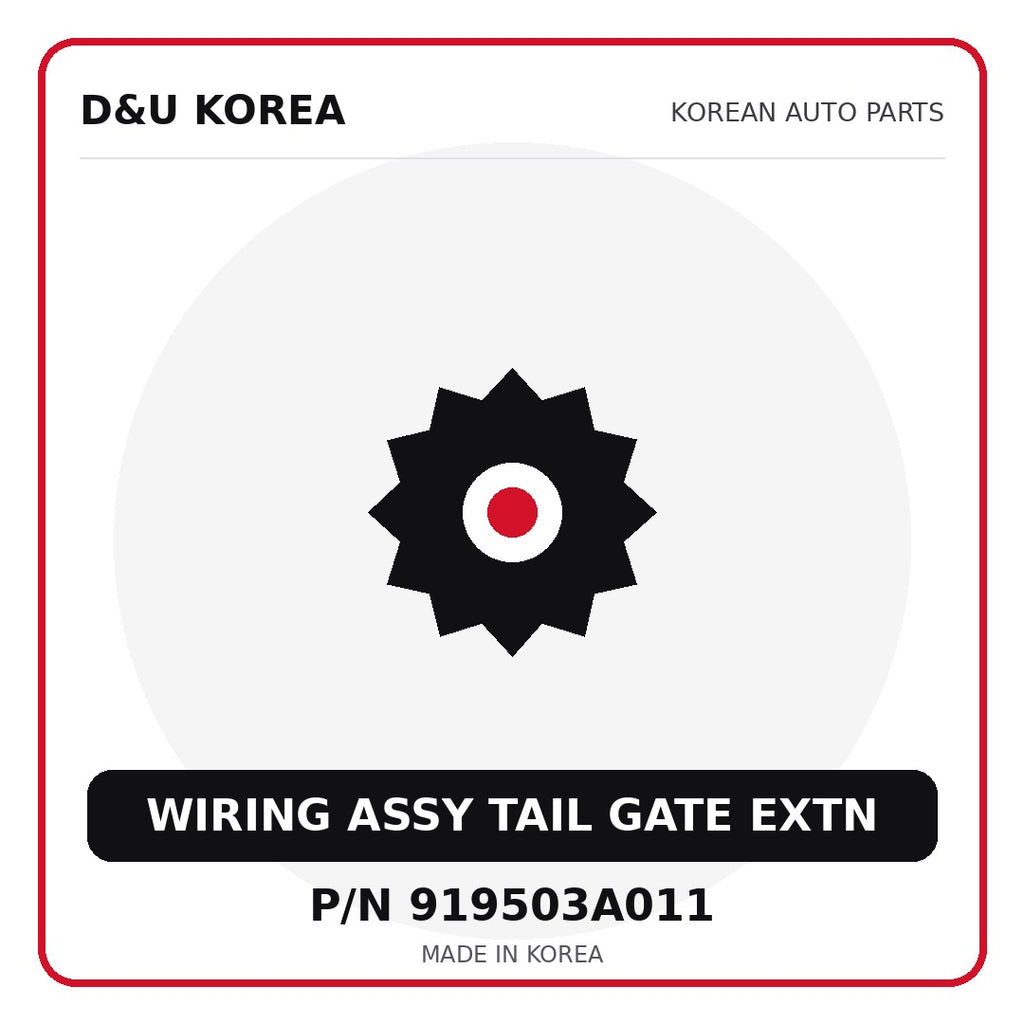 Genuine Mobis WIRING ASSY TAIL GATE EXTN 919503A011 for Korean vehicles | D&U Korea